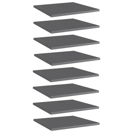 Shelf shelving unit 8 pcs plywood glossy gray 40x40x1.5 cm by vidaXL, Shelves - Ref: Foro24-805185, Price: 42,08 €, Discount: %
