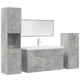 Set muebles de baño 5 piezas madera ingeniería gris hormigón von , Badezimmermöbel - Ref: Foro24-3324897, Preis: 412,78 €, Ra...
