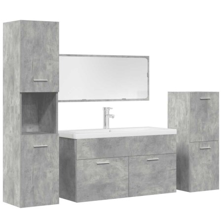 Set muebles de baño 5 piezas madera ingeniería gris hormigón de , Muebles de baño - Ref: Foro24-3324897, Precio: 421,14 €