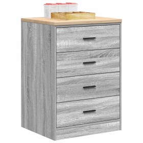 Armario de garaje de madera maciza pino gris Sonoma 60x51x85 cm de , Armarios industriales - Ref: Foro24-860603, Precio: 100,...