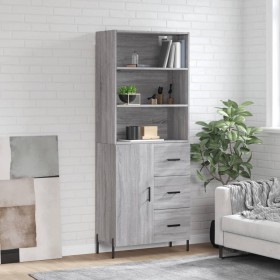 Aparador alto madera contrachapada gris sonoma 69,5x34x180 cm by , Sideboards - Ref: Foro24-3189459, Price: 163,64 €, Discoun...
