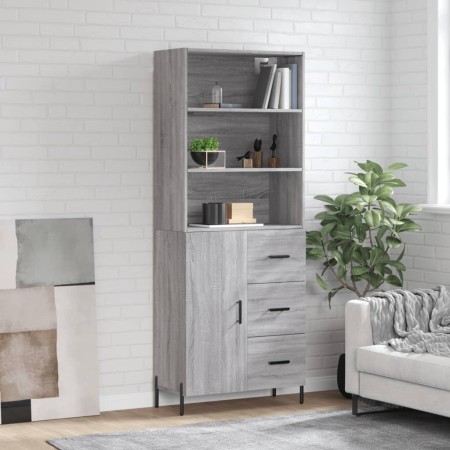 Aparador alto madera contrachapada gris sonoma 69,5x34x180 cm by , Sideboards - Ref: Foro24-3189459, Price: 167,89 €, Discoun...