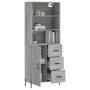 Aparador alto madera contrachapada gris sonoma 69,5x34x180 cm by , Sideboards - Ref: Foro24-3189459, Price: 167,89 €, Discoun...