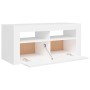 TV-Schrank mit weißen LED-Leuchten 90x35x40 cm von vidaXL, TV-Möbel - Ref: Foro24-804319, Preis: 60,15 €, Rabatt: %