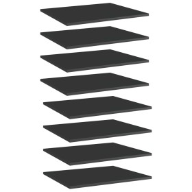 Estante estantería 8 uds contrachapada negro brillo 60x50x1,5cm de vidaXL, Estanterías - Ref: Foro24-805279, Precio: 65,63 €,...