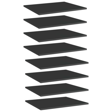 Estante estantería 8 uds contrachapada negro brillo 60x50x1,5cm de vidaXL, Estanterías - Ref: Foro24-805279, Precio: 65,55 €
