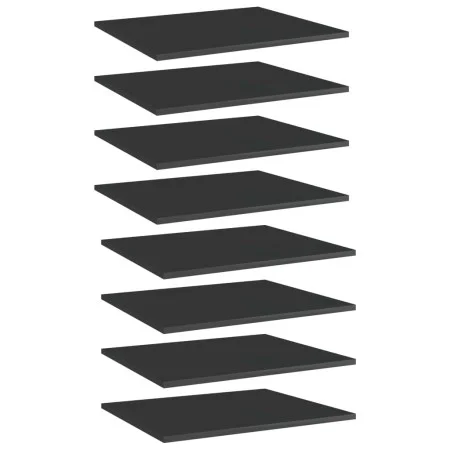 Shelf shelf 8 units glossy black plywood 60x50x1.5cm by vidaXL, Shelves - Ref: Foro24-805279, Price: 53,41 €, Discount: %