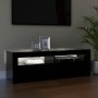 Mueble de TV con luces LED negro 120x35x40 cm
