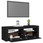 Mueble de TV con luces LED negro 120x35x40 cm