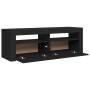 Mueble de TV con luces LED negro 120x35x40 cm