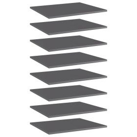 Estante estantería 8 uds contrachapada gris brillo 60x50x1,5 cm de vidaXL, Estanterías - Ref: Foro24-805281, Precio: 53,68 €,...