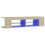 Mueble de TV con luces LED roble Sonoma 135x39x30 cm de vidaXL, Muebles TV - Ref: Foro24-804232, Precio: 60,89 €, Descuento: %