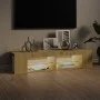 TV-Ständer mit LED-Leuchten Eiche Sonoma 135x39x30 cm von vidaXL, TV-Möbel - Ref: Foro24-804232, Preis: 60,03 €, Rabatt: %