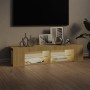TV-Ständer mit LED-Leuchten Eiche Sonoma 135x39x30 cm von vidaXL, TV-Möbel - Ref: Foro24-804232, Preis: 60,77 €, Rabatt: %