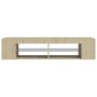 Mueble de TV con luces LED roble Sonoma 135x39x30 cm de vidaXL, Muebles TV - Ref: Foro24-804232, Precio: 60,89 €, Descuento: %