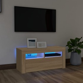 TV-Schrank mit LED-Leuchten Sonoma-Eiche 90x35x40 cm von vidaXL, TV-Möbel - Ref: Foro24-804322, Preis: 63,62 €, Rabatt: %
