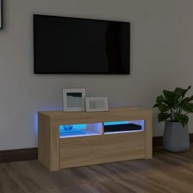 TV-Schrank mit LED-Leuchten Sonoma-Eiche 90x35x40 cm von vidaXL, TV-Möbel - Ref: Foro24-804322, Preis: 62,50 €, Rabatt: %