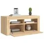 Mueble de TV con luces LED roble Sonoma 90x35x40 cm de vidaXL, Muebles TV - Ref: Foro24-804322, Precio: 62,50 €, Descuento: %
