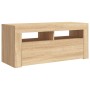 TV-Schrank mit LED-Leuchten Sonoma-Eiche 90x35x40 cm von vidaXL, TV-Möbel - Ref: Foro24-804322, Preis: 63,62 €, Rabatt: %