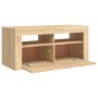 TV-Schrank mit LED-Leuchten Sonoma-Eiche 90x35x40 cm von vidaXL, TV-Möbel - Ref: Foro24-804322, Preis: 63,62 €, Rabatt: %