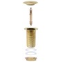 Desagüe empuje sin función desbordamiento dorado 6,4x6,4x9,1 cm by , Faucets - Ref: Foro24-149062, Price: 17,94 €, Discount: %