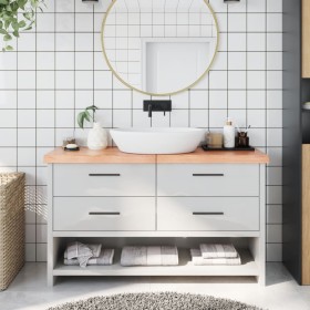 Encimera baño madera maciza tratada marrón claro 140x30x(2-6)cm de , Encimeras - Ref: Foro24-3156146, Precio: 81,09 €, Descue...