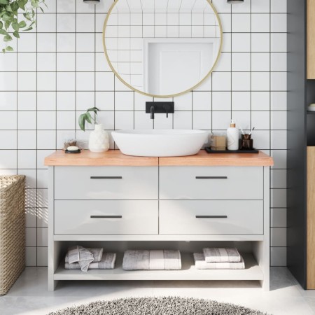 Encimera baño madera maciza tratada marrón claro 140x30x(2-6)cm von , Arbeitsplatten - Ref: Foro24-3156146, Preis: 81,09 €, R...