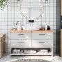Encimera baño madera maciza tratada marrón claro 140x30x(2-6)cm von , Arbeitsplatten - Ref: Foro24-3156146, Preis: 81,09 €, R...