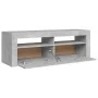 TV stand with LED lights in concrete gray, 120x35x40 cm by vidaXL, TV Furniture - Ref: Foro24-804314, Price: 75,60 €, Discoun...