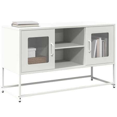 Mueble para TV de acero blanco 100,5x39x60,5 cm de , Muebles TV - Ref: Foro24-853385, Precio: 75,48 €, Descuento: %