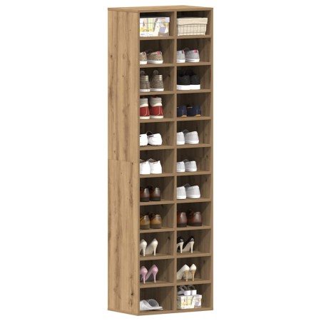 Zapatero de madera contrachapada roble artisian 54x34x183 cm by , Shoe racks and shoe organizers - Ref: Foro24-859385, Price:...