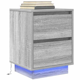 Mesilla de noche con luces LED Sonoma gris 38x34x50 cm von , Nachttische - Ref: Foro24-861293, Preis: 59,22 €, Rabatt: %