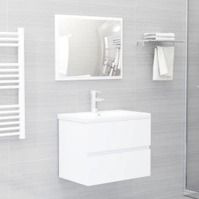 Juego de muebles de baño 2 pzas madera contrachapada blanco de vidaXL, Muebles de baño - Ref: Foro24-804872, Precio: 57,78 €,...