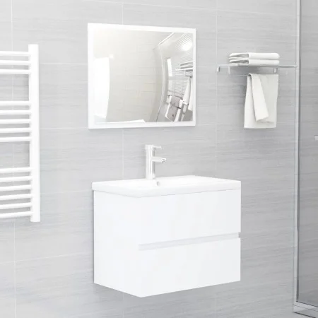 2-teiliges Badezimmermöbelset aus weißem Sperrholz von vidaXL, Badezimmermöbel - Ref: Foro24-804872, Preis: 57,18 €, Rabatt: %