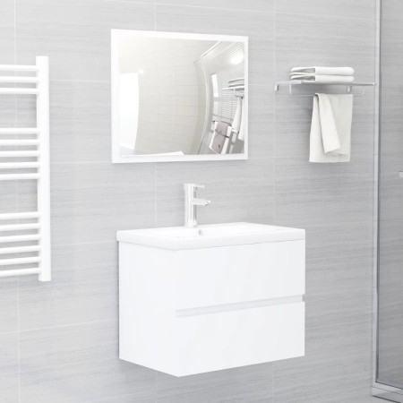 2-teiliges Badezimmermöbelset aus weißem Sperrholz von vidaXL, Badezimmermöbel - Ref: Foro24-804872, Preis: 57,78 €, Rabatt: %