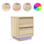 Mesilla de noche con luces LED roble Sonoma 38x34x50 cm von , Nachttische - Ref: Foro24-861287, Preis: 55,85 €, Rabatt: %