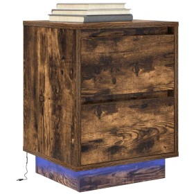 Mesilla de noche con luces LED roble ahumado 38x34x50 cm von , Nachttische - Ref: Foro24-861291, Preis: 62,06 €, Rabatt: %