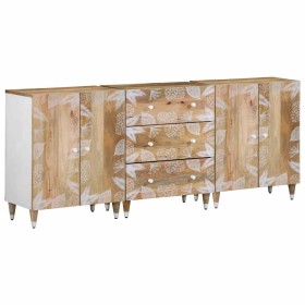 Aparadores 3 uds de madera maciza de mango 60x33,5x75 cm von , Schließfächer und Lagerschränke - Ref: Foro24-3310134, Preis: ...