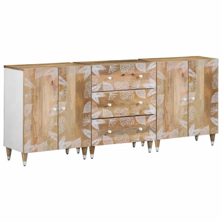 Aparadores 3 uds de madera maciza de mango 60x33,5x75 cm von , Schließfächer und Lagerschränke - Ref: Foro24-3310134, Preis: ...