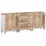 Aparadores 3 uds de madera maciza de mango 60x33,5x75 cm von , Schließfächer und Lagerschränke - Ref: Foro24-3310134, Preis: ...