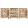 Aparadores 3 uds de madera maciza de mango 60x33,5x75 cm von , Schließfächer und Lagerschränke - Ref: Foro24-3310134, Preis: ...