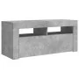 Mueble de TV con luces LED gris hormigón 90x35x40 cm de vidaXL, Muebles TV - Ref: Foro24-804323, Precio: 56,00 €, Descuento: %
