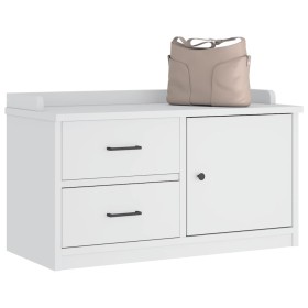 Banco de recibidor SANDNES madera maciza pino blanco 87x40x50cm de , Bancos para recibidores y almacenamiento - Ref: Foro24-4...