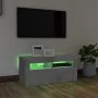 Mueble de TV con luces LED gris hormigón 90x35x40 cm de vidaXL, Muebles TV - Ref: Foro24-804323, Precio: 56,00 €, Descuento: %