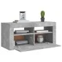 Mueble de TV con luces LED gris hormigón 90x35x40 cm de vidaXL, Muebles TV - Ref: Foro24-804323, Precio: 56,00 €, Descuento: %