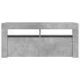 TV stand with LED lights in concrete gray, 90x35x40 cm by vidaXL, TV Furniture - Ref: Foro24-804323, Price: 55,89 €, Discount: %