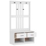Perchero de entrada SANDENS madera pino blanco 87x40x159,5 cm von , Bänke für Hallen und Lager - Ref: Foro24-4010492, Preis: ...