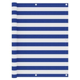Toldo para balcón tela oxford blanco y azul 120x300 cm