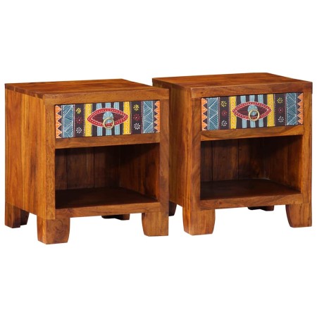 Mesita de noche 2 uds 40x35x45 cm madera maciza de acacia de , Mesitas de noche - Ref: Foro24-4016490, Precio: 165,76 €, Desc...