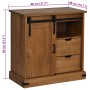 Aparador HALDEN con puerta corredera 80x40x80 cm madera maciza de , Aparadores - Ref: Foro24-4018417, Precio: 205,49 €, Descu...